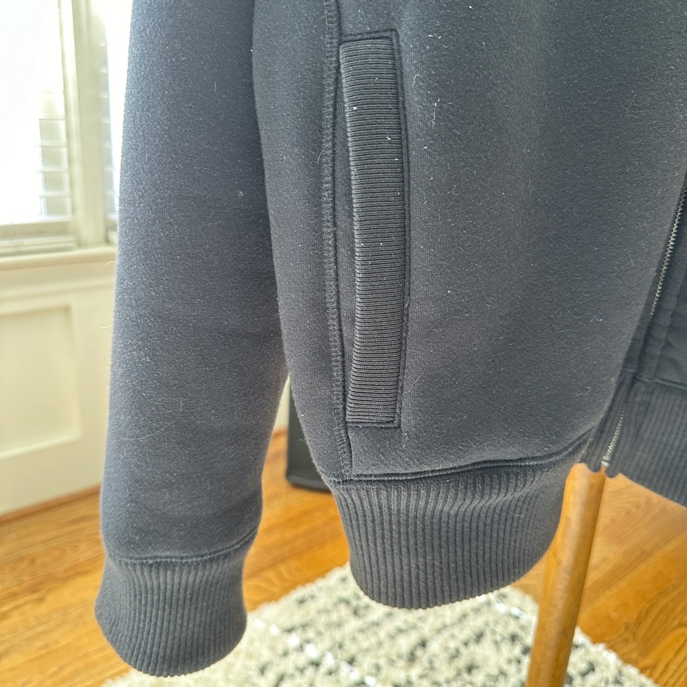 GAP Men’s Sweatshirt Feeling/Material Fleece Inside Bomber Jacket - Black, Large - Picture 4 of 7